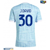 Moški Nogometni dresi Juventus Jonathan David #30 Gostujoči 2025-26 Kratek Rokav